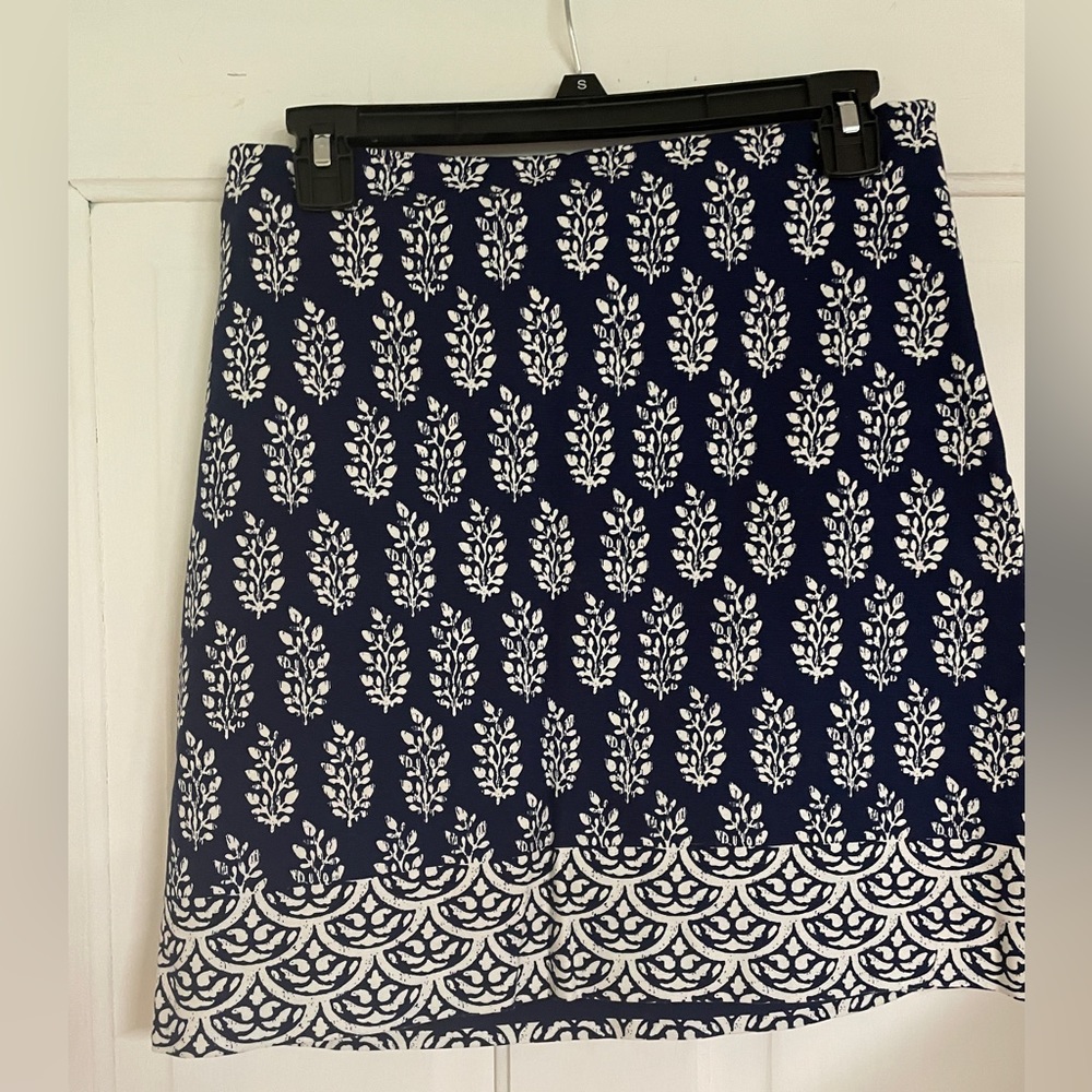Talbots navy and white pencil skirt size 2